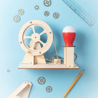 DIY Hand Cranked Generator Model Kit Easy to Assemble Physics Experiment Set for Students, Kids, Science Fair