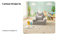 Foldable adaptable Lounger Chair Soft and Comfortable Fold-extendable creature Sofa Child-Safe closure kids' Furniture Machine cleanable Cover for Toddlers, Parents, literature Corner, Playroom, Nursery, Living Room