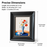 letter size Photo Frame, 30x40 Picture Frame Carbon Crystal Black, European Retro Vintage Wall Mounted & Freestanding Art Display