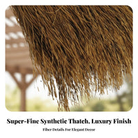 Artificial Thatch Roof Retardant Simulation Straw Roof Panel Realistic Appearance Artificial Thatch Tile for Outdoor, Grass Shack Bar, Gazebo
