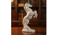 Horse Figurine with Textured Base Rearing Horse Figurine Abstract Decor for Art Collectors, Entryway