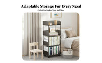 Multi-Tier Shelving Multi-Tier with Wheels Space Saving Bookshelf High Capacity