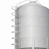 Galvanized Steel Silo for Poultry, Large Corrugated Sheet Feed Silo 20 Tons, Fully Automatic for Farm, Pigs, Sheep, Ducks