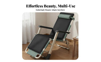 Single Person Leisure Chair Sit and Versatile-Use Foldable Rest Cot Portable Adjustable Reclining Lounge Chair for Homeowners, Balcony, Home, Backyard