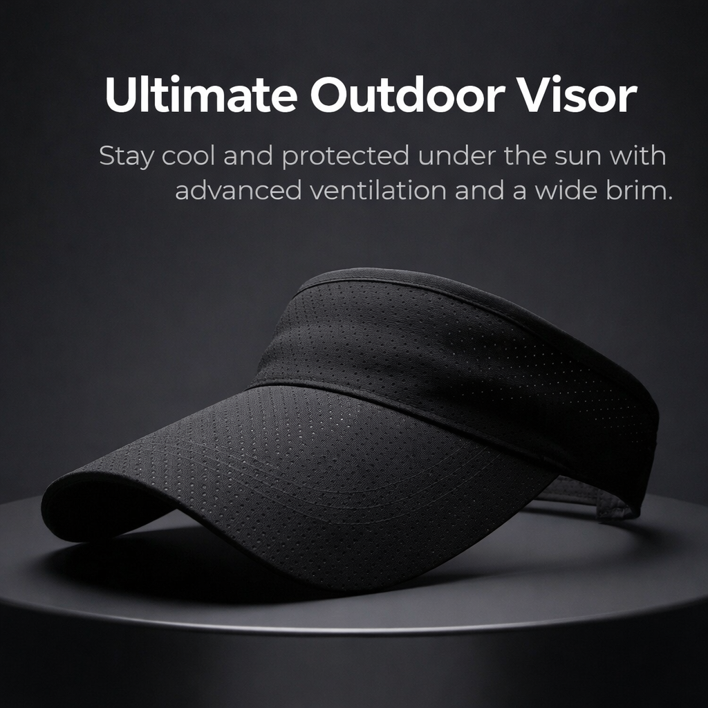 Adjustable Wide Brim Visor Hat for Women Men, Open Top Sports Cap for Tennis Golf Running, Unisex Ponytail Baseball Summer