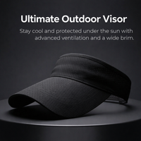 Adjustable Wide Brim Visor Hat for Women Men, Open Top Sports Cap for Tennis Golf Running, Unisex Ponytail Baseball Summer