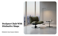 Italian Inspired rotating Armchair Modern Design Upholstered rotating Armchair Plush paddinging Accent Chair Ergonomic Shape for Interior Designers, Homeowners, Book Lovers, Living Room, Lounge Area, study corner, Home Office