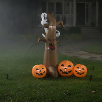 Outdoor Halloween Inflatable Tree Illuminated Spooky Tree with Pumpkins Giant Halloween Inflatable Bright for Homeowners