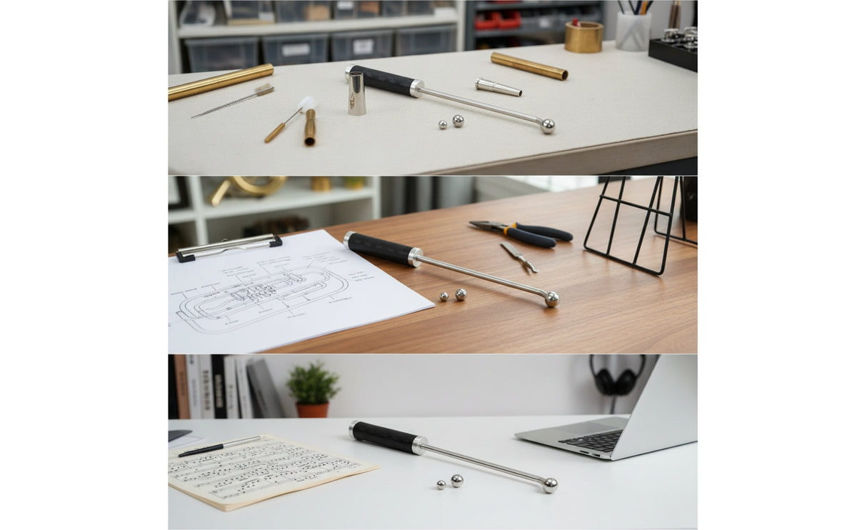 Wind Instrument Repair Tool Long Reach Imperfection Rod with Metal Balls Heavy Duty Imperfection Repair Tool for Instrumentalists, Students