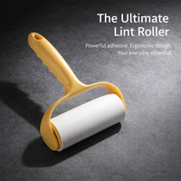 Plastic Lint Roller for Clothes & Pet Hair, Portable Refillable Sticky Remover, Tear-Off Sheet Garment Cleaner