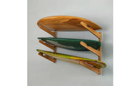 Bamboo Surfboard Rack Wooden Surfboard Display Rack Space-Saving Board Stand Organizer Secure for Living Room