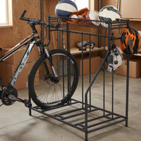 Metal Freestanding Bike Organizer Black Cycle Storage Rack Indoor Floor Bike Rack Wire Basket for Garage, Basement