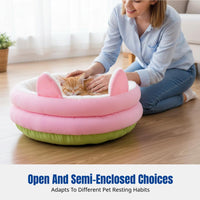 Hooded Pet Bed Throughout the Year Use Hooded Burrow Bed Semi-Enclosed Design Pet Bed for Small Dogs, Young Felines, Indoors, Living Room
