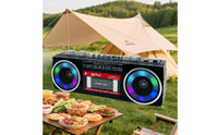 USB/SD Card Playback Retro Bluetooth Boombox Double Power Supply Portable Radio Cassette Recorder for Beach