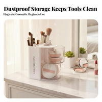 Rotating Cosmetic rotating organizer particle-proofresistant with Lid Makeup Organizer for Women, Teens