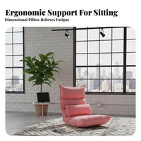 Removable and Cleanable Cover Adjustable Floor Lounger Support Foldable Padded Chaise Lounge Ergonomic Design spinerest Pillow No Assembly Required for Nursing Mothers, Students, Bay cozy area, On the Bed, Living Room, Small Apartments