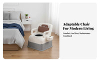 Bedside Potty Chair With Armrests Portable Toilet Sturdy and Stable Easy to Clean for Seniors, Indoor, Bathroom