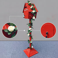 House-Shaped Mailbox with Stand Decorative Mail Box Outdoor for Weddings
