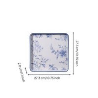 Food-Grade Material Blue and White Floral Dinnerware Heat-Insulating Chinese Design Melamine Tableware Chip Resistant for Restaurants