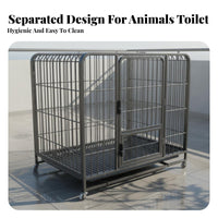 Easy to Clean Heavy Duty Dog Kennel Resistant Large Dog Kennel with Tray Finish Pet Enclosure Double Door for Medium Dogs, Outdoor, Indoor