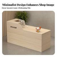 Modern Front Desk with Counter Multi-Functional Modern Reception Desk Sturdy Construction Commercial Checkout Counter for Retail Store, Medical Office