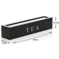 Wooden Tea Bag Storage Box with Flip Lid and Compartments for Coffee Capsules, Watches, and Jewelry