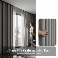 Heat Insulating Thermal Insulated Blackout Drape Sun Protection Solid Color Blackout Curtain Energy Saving Window Treatment Multiple Hanging Designs for Light Sleepers, Overnight Workers Workers, Homeowners, Bedroom, Living Room, Office, Nursery