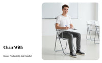 Foldable Design Folding Student Desk Chair Portable Folding Chair with Writing Tablet Space-Saving Lecture Seat Sturdy Frame for Students, Office Workers, Conference Attendees, Training Room, Classroom, Events