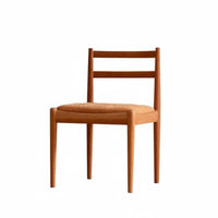 Japanese Minimalist Design Ladder Back Chair Comfortable Padded Seat Upholstered Ladder Back Chair Versatile Use Seating Furniture Retro Classic Design for Students, Homeowners, Family, Dining Room, Home Office, Kitchen, Cafe