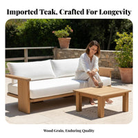 paded Wooden Sofa Set Imperfectly Perfect Design Outdoor Furniture Waterresistant Patio Seating for Hotel Owners, homeowners, Courtyard, Backyard, waterside