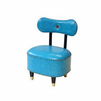 Rivet Detailing Bow-Back Vanity Stool Versatile Upholstered Vanity Stool Padded Seat Accent Chair Sturdy Construction for Homeowners, Teenagers, Children, Entryway, Living Room, Bedroom, Bathroom