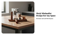 Solid Wood Boat-Shaped Tamping Stand Space-Saving Espresso Tamping Station Polished Finish for Cafe