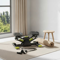 V-Shaped Stepper with Cords Low-Impact Hydraulic Stepper with Resistance Bands Portable Step Machine for Apartment