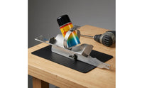 Brushed Metal Finish Reciprocating Saw Shaker Holder with Tightening Knob Reciprocating Saw Shaker Included Work Gloves Adjustable Can Clamp Extendable