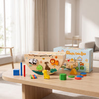Shape Sorting Toys Box Learning Educational Toy with Wooden Blocks Colorful Matching Box with Blocks for Infants