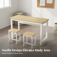Round Corner Study Desk Construction School Study Table Easy to Tidy Children Desk and Chair Set for Students, Boys, Classroom, Bedroom, Playroom