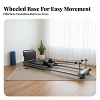 Space-Saving Pilates Core Bed Easy Storage Folding Pilates Reformer Low Effect Exercise Full Body Workout Machine Multifunctional for Beginners, Women, Gym, Studio