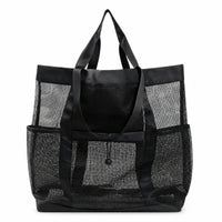 Reinforced Mesh Tote Bag Breathable Mesh Beach Bag Portable Lightweight for Pool