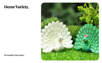 Realistic Design Small Peacock Ornament Lifelike Appearance Mini Peacock Figurine Detailed Craftsmanship for Micro Landscape, Potted Plants