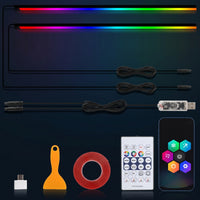 Plug and Play Interior Car Led Strip Lights RGB Car Interior Light with App Control Multicolor Ambient Light Kit with Handheld Controller Dynamic for Drivers, Dashboard, Door Trim, Footwell