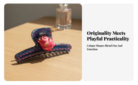 Korean Design Jaw Hair Grip Premium Feel Large Hair Grip Korean Design Hair Gripper Non-Slip Flower Decorated Hair Grip