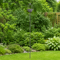 Bird Feeders for Outdoors, Large Metal Bird Feeding Station Stake, 111-140cm Adjustable Height, Distressed Grey Iron for Backyard
