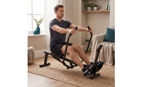 Hydraulic Rowing Machine Slimline Rowing Machine with 12-Level Resistance Compact Rower Full Body Fitness Equipment Smooth