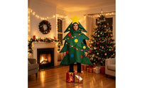 Christmas Tree Costume Funny Christmas Tree Outfit Playful Tunic Costume with Foot Covers for Adults