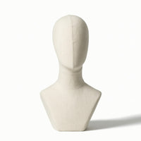 Cloth-coveredCovered Headwear Display Form Linen-Look Hairpiece Head Stand Neutral Hairpiece Stand Sturdy for Boutiques, Stylists, Studios, Home Organization