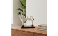 Minimalist Abstract Horse Sculpture Modern Horse Sculpture with Base Matte Freestanding for Living Room