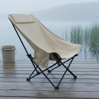 Sturdy Frame Reclining Camping Chair Double-Layer Oxford Material Adjustable Outdoor Chair for Picnic, Barbecue, Sketching