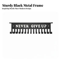 Sturdy Metal Construction Wall Mounted Medal Hanger Showcase Achievements Long-Distance Race Medal Display Easy Mounting for Home Gym