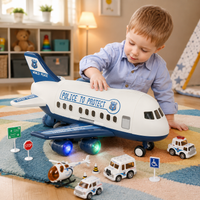 Airplane toy extra large 41X37X20cm with light & music function for boys kids birthday gift