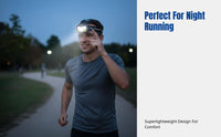 5LED Headlamp, Type-C Charging, Motion Sensor, Outdoor Night Running, COB, 1200mAh, Adjustable, Lightweight